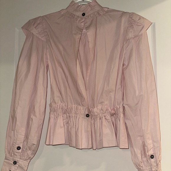 Ganni Light Pink Ruffled Blouse - Picture 2 of 2